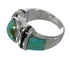 Silver Southwest Jet And Turquoise Inlay Ring Size 5-1/2 AX82568